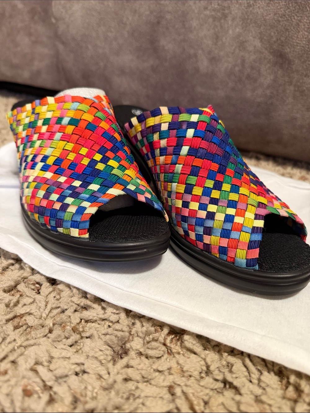 Bernie Mev Multicolor Woven Slide Sandals - Women